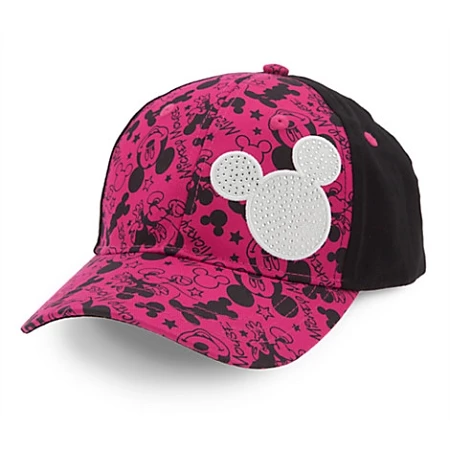 Disney Baseball Cap - Signature Mickey Mouse For Girls - Pink & Black 1 Disney Baseball Cap - Signature Mickey Mouse For Girls - Pink & Black