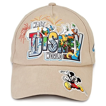 Disney Hat - Baseball Cap - Walt Disney World Retro Logo - Tan 1 Disney Hat - Baseball Cap - Walt Disney World Retro Logo - Tan