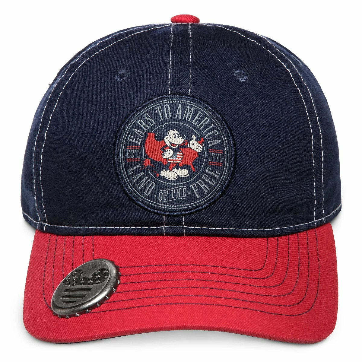 Disney Hat - Baseball Cap - Mickey Mouse Americana With Bottle Opener 1 Disney Hat - Baseball Cap - Mickey Mouse Americana With Bottle Opener