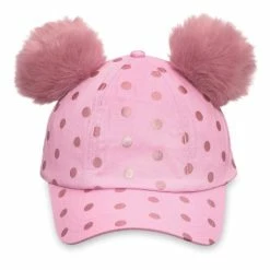 Disney Hat - Baseball Cap - Minnie Mouse Polka Dot Pom Pom - Pink