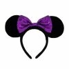 Disney Ears Headband Hat - Minnie Sequin Bow With Plush Ears - Purple