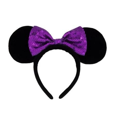 Disney Ears Headband Hat - Minnie Sequin Bow With Plush Ears - Purple 1 Disney Ears Headband Hat - Minnie Sequin Bow With Plush Ears - Purple