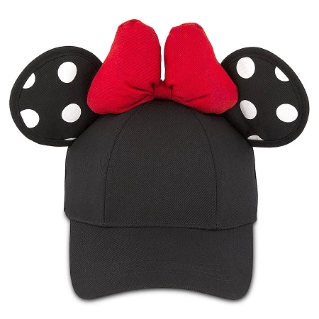Disney Hat - Baseball Cap - Minnie Mouse Polka Dot Ears - Black 1 Disney Hat - Baseball Cap - Minnie Mouse Polka Dot Ears - Black