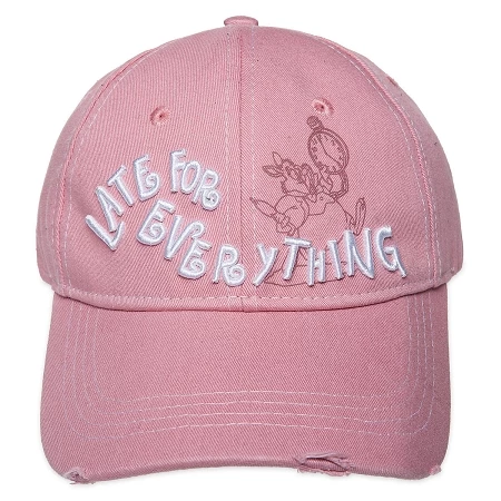 Disney Hat - Baseball Cap - White Rabbit - Late For Everything 1 Disney Hat - Baseball Cap - White Rabbit - Late For Everything