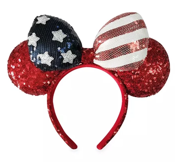Disney Ears Headband - Minnie Mouse Americana - Red White & Blue 1 Disney Ears Headband - Minnie Mouse Americana - Red White & Blue