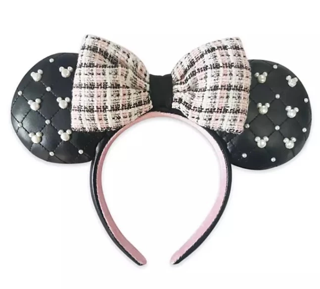 Disney Ears Headband - Minnie Mouse - Tweed & Pearl 1 Disney Ears Headband - Minnie Mouse - Tweed & Pearl
