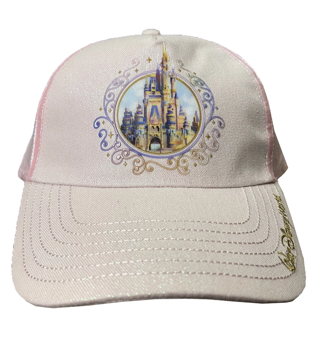 Disney Hat - Baseball Cap - 50th Anniversary - Castle - Pink 1 Disney Hat - Baseball Cap - 50th Anniversary - Castle - Pink