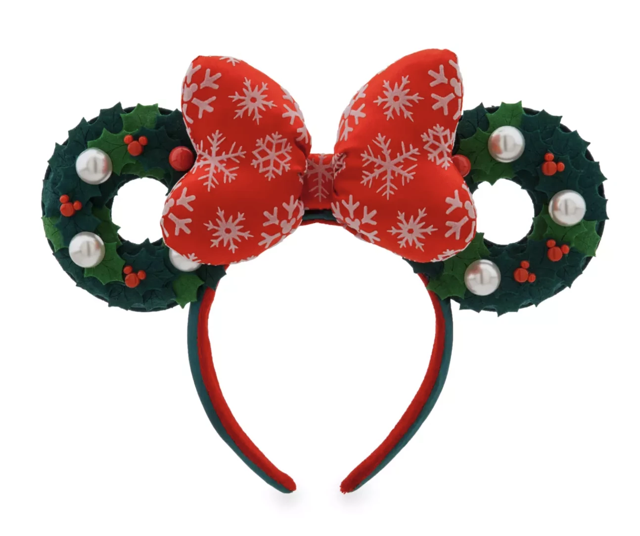 Disney Ears Headband - Minnie Mouse - Holiday Wreath 1 Disney Ears Headband - Minnie Mouse - Holiday Wreath