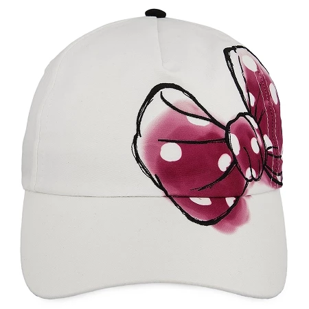 Disney Hat - Baseball Cap - Minnie Mouse Pink Bow - White 1 Disney Hat - Baseball Cap - Minnie Mouse Pink Bow - White